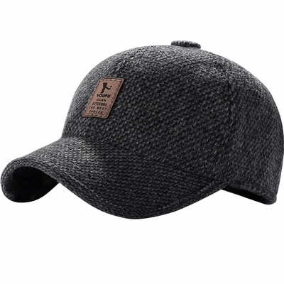 卡帝乐鳄鱼中老年冬季保暖棒球帽