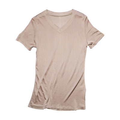 夏季重磅真丝女t恤v领时尚V领