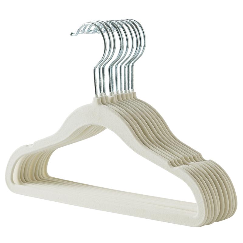 儿童植绒小衣架家用挂衣宝宝婴儿专用收纳衣服架子中童小童晾衣架