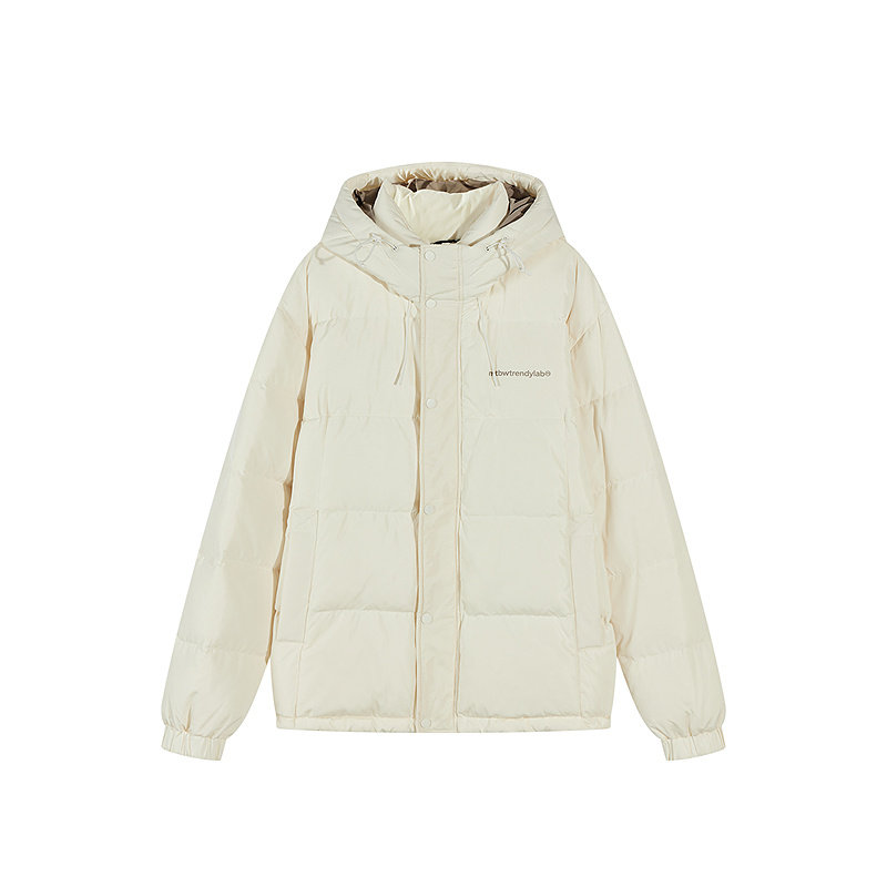 美特斯邦威短款羽绒服男女同款2025冬季新款时尚保暖连帽外套上衣