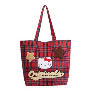 hellokitty卡通帆布包女可爱kt猫学生上课包大容量通勤单肩托特包