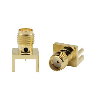 SMA-KE大偏脚8*9.5长方款1.7MM间距 18GHZ环氧固定SMA母座