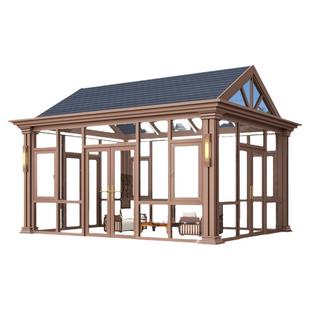 别墅铝合金玻璃房阳光房定制新中式露台阳台铝凉亭户外合金庭院