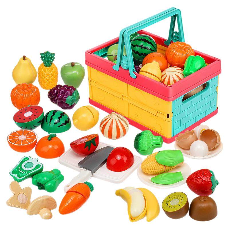 纽奇儿童玩具水果蔬菜切切乐仿真切菜过家家益智厨房套装女孩男孩