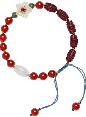 正品朱砂手串女款新年转运手链