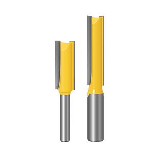 金锥加长双刃直刀木工铣刀修边机雕刻机拉槽刀开料刀开槽工具刀头