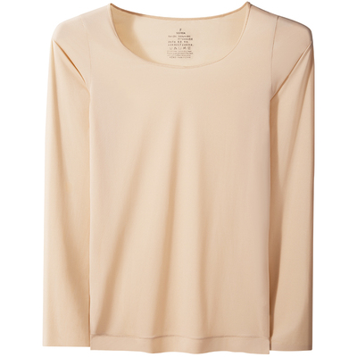 浪莎女士超薄保温塑身显瘦奶皮衣