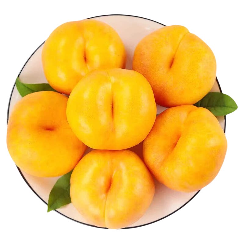蒙阴黄金油蟠桃现摘桃子