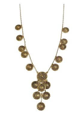 欧美新款复古风做旧钱币圆币项链