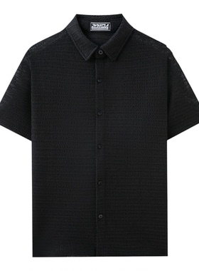 欧美男装短袖衬衫美式夏季衬衣潮