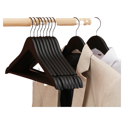 黑色防滑无痕木质衣架子