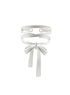 芭蕾风蝴蝶结丝带戒指女开口调节