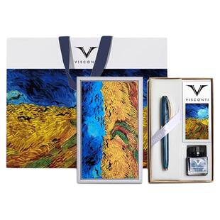 【正品保障】意大利Visconti/维斯康帝梵高系列钢笔星夜自画像鸢尾花鞋子玫瑰金钢笔高档送礼墨水礼盒套装