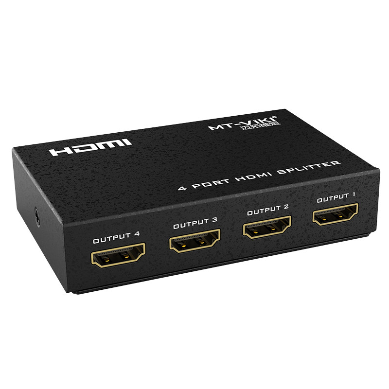 迈拓维矩1进4出hdmi分配器一分四分屏器分线器1拖4复制显示高清4K