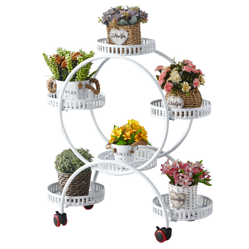 铁艺植物架移动带轮省空间花架子