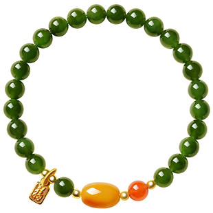 宫里上新和田玉手串女款天然碧玉手链正品玉石生日新年礼物送妈妈