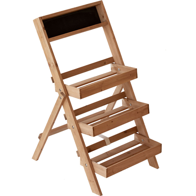 多层实木落地式花架子阳台木质多肉置物架折叠户外花园多层花盆架