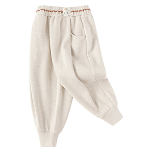 巴拉巴拉童装儿童长裤女童裤子冬季加绒针织束脚裤厚款保暖休闲裤