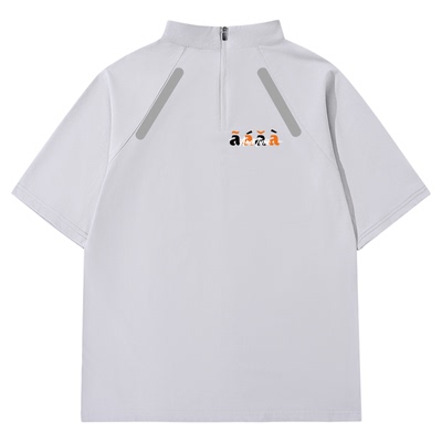 andtime正品立领防晒拉链短袖