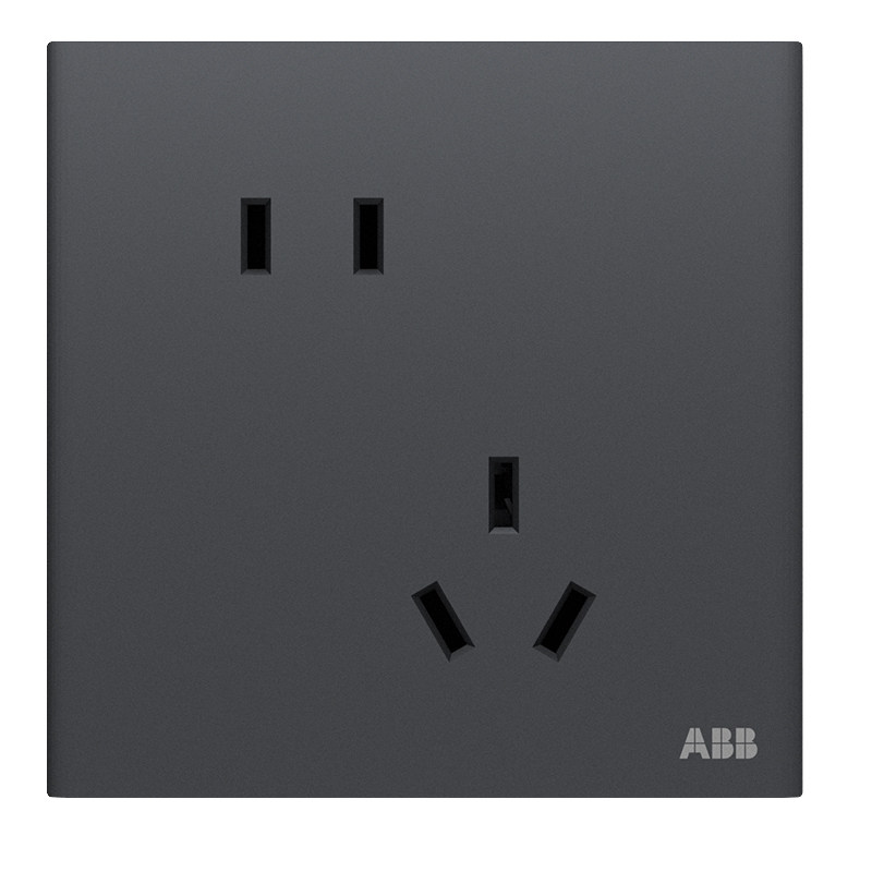 新品轩璞月岩灰ABB金属底座五孔
