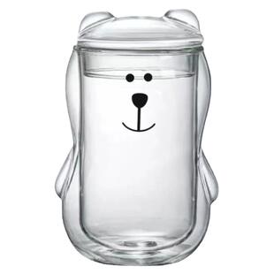 星空杯双层玻璃杯女隔热创意可爱水杯子ins风带盖带勺牛奶咖啡杯