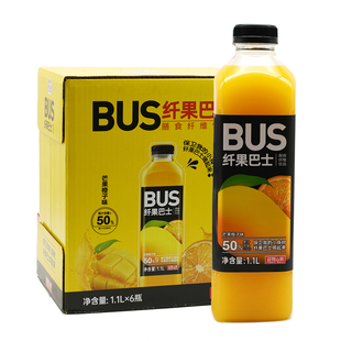 迎驾山泉野岭膳食纤维饮品纤果巴士芒果橙子味1.1L*6瓶/箱 多口味