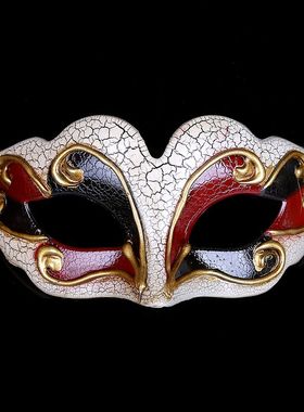 跨境专供厂家直供新款欧美面具儿童半聚会节日派对脸裂纹舞会面具