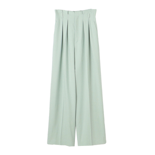 23区杏同款自然弹力萨克森褶皱宽腿裤女ONWARD