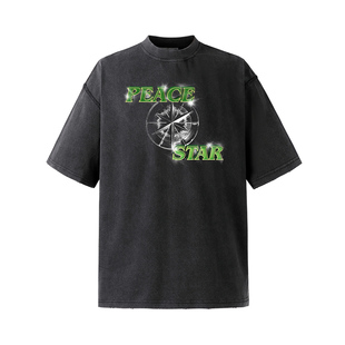 NOVACAM 主理人定制印花美式复古VINTAGE破坏磨边国潮短袖T恤