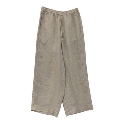 亚麻松紧腰轻薄宽松直筒休闲裤女