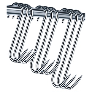 不锈钢S型腊肉挂钩食品级强力承重烤鸭腊鱼腊肠家用挂肉专用钩子