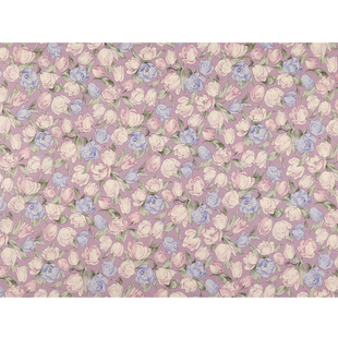 日本sevenberry进口20支纯棉布料软素雅花群手工花朵清新服装面料