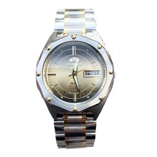 Orient/东方双狮全自动机械男表铆钉双日历防水夜光精钢腕表商务