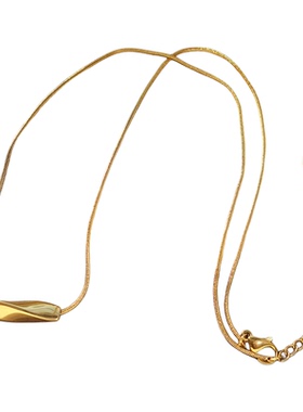 钛钢不掉色韩式ins风小众设计感锁骨链2025年潮秋冬扭管项链饰品