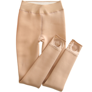 SK9979面膜防风裤冬季400g加绒加厚光腿神器打底裤单层一体踩脚款