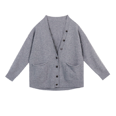 Janeexpress纯色简约针织开衫