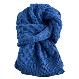 “初恋”日剧同款初恋蓝针织围巾秋冬氛围感围巾披肩两用保暖围脖