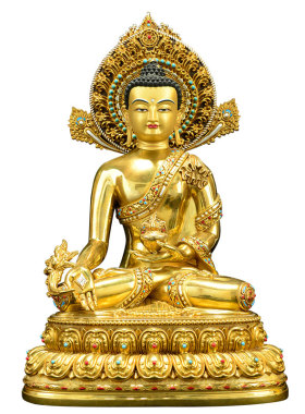 全鎏金药师佛铜像摆件