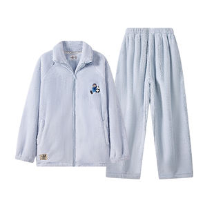 TeenieWeenie睡衣男款2025新款秋冬季男士家居服情侣保暖加绒套装