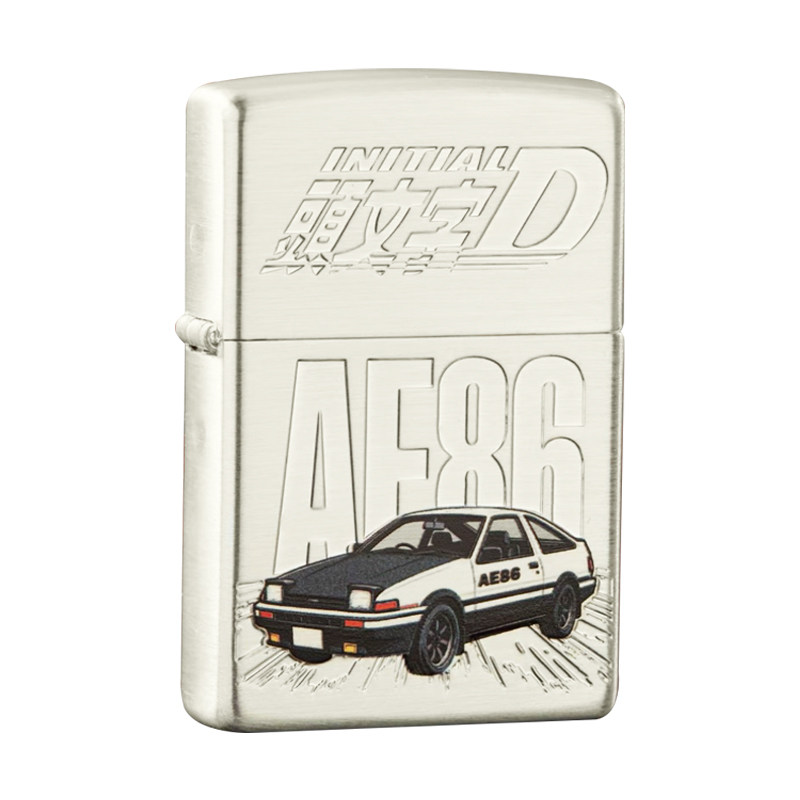 ZIPPO头文字D镀银拉丝亚克力包装
