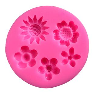 硅胶雏菊花型模具手工巧克力干佩斯翻糖蛋糕装饰diy花朵叶子花瓣