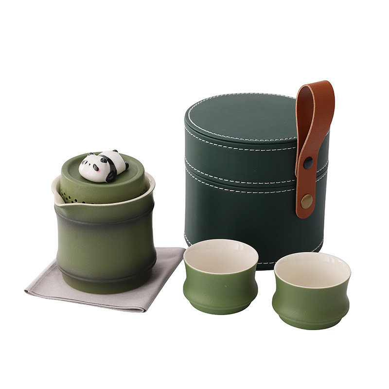 骉瓷竹节快客杯便携旅行茶具