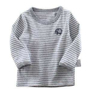 2件装男童长袖T恤秋衣纯棉日系宝宝男孩弹力薄款婴儿童打底衫睡衣