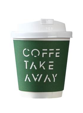 绿色一次性奶茶咖啡杯
