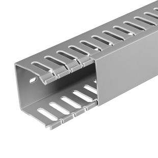 加厚款pvc阻燃线槽开口明装走线槽工业电箱配电柜子灰色U型行线槽
