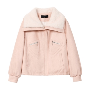 蓝语大码蓬松大毛领羽绒服女夹克2025冬季新款加厚防风保暖短外套