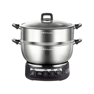 荣事达电炒菜炒锅家用多功能电锅电热锅电蒸煮一体锅电煮锅不锈钢