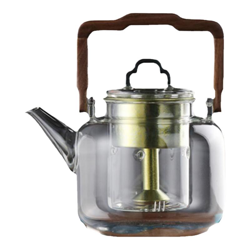 禾器钛内胆耐热玻璃蒸煮两用茶壶