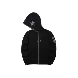 BAPE BLACK男装25年春夏猿人金属徽章连帽卫衣外套开衫W3101MC