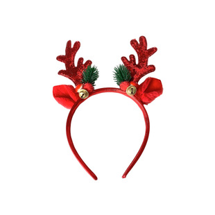 圣诞发箍女圣诞节鹿角铃铛成人儿童派对节日装饰礼物头箍发饰头饰
